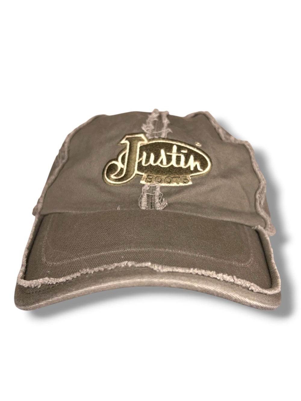 Brown Justin Boots Distressed Baseball Cap Hat Outdoor Western Cotton